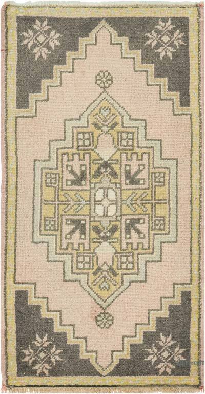 El Dokuma Vintage Halı - 53 cm x 98 cm