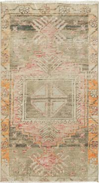El Dokuma Vintage Halı - 49 cm x 90 cm