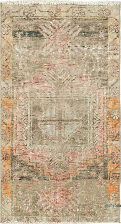 Vintage Turkish Hand-Knotted Rug - 1' 7" x 2' 11" (19" x 35")