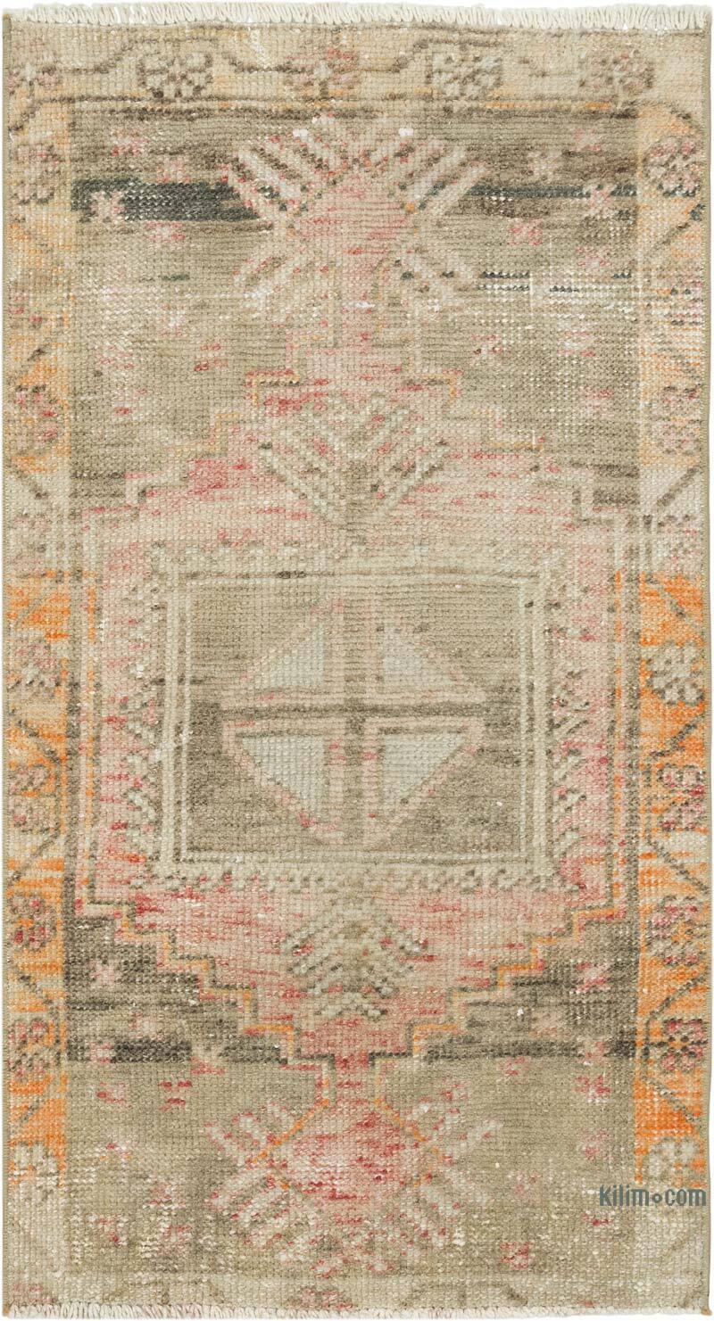 El Dokuma Vintage Halı - 49 cm x 90 cm - K0083485