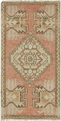 El Dokuma Vintage Halı - 46 cm x 90 cm