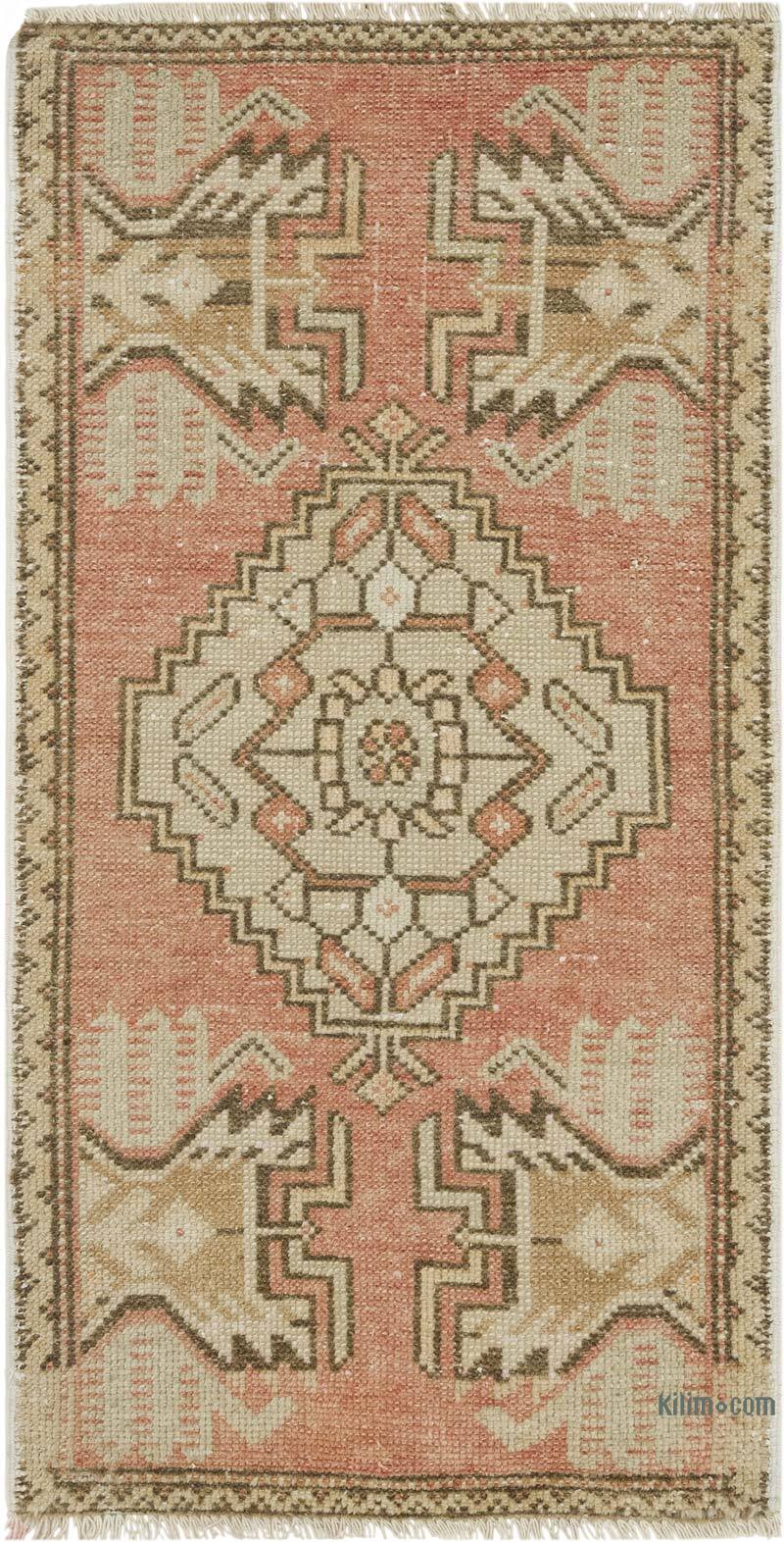 El Dokuma Vintage Halı - 46 cm x 90 cm - K0083489