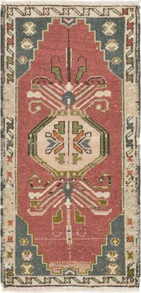 El Dokuma Vintage Halı - 50 cm x 101 cm