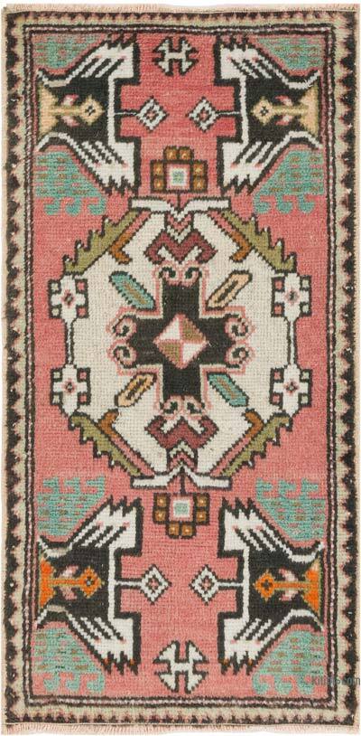 El Dokuma Vintage Halı - 47 cm x 94 cm