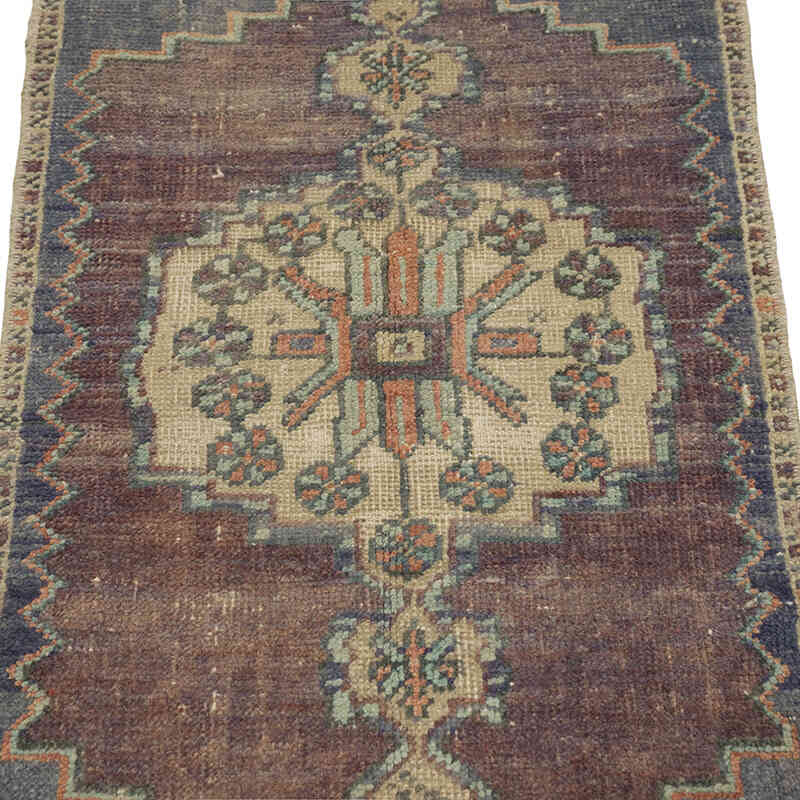 El Dokuma Vintage Halı - 48 cm x 92 cm - K0083493