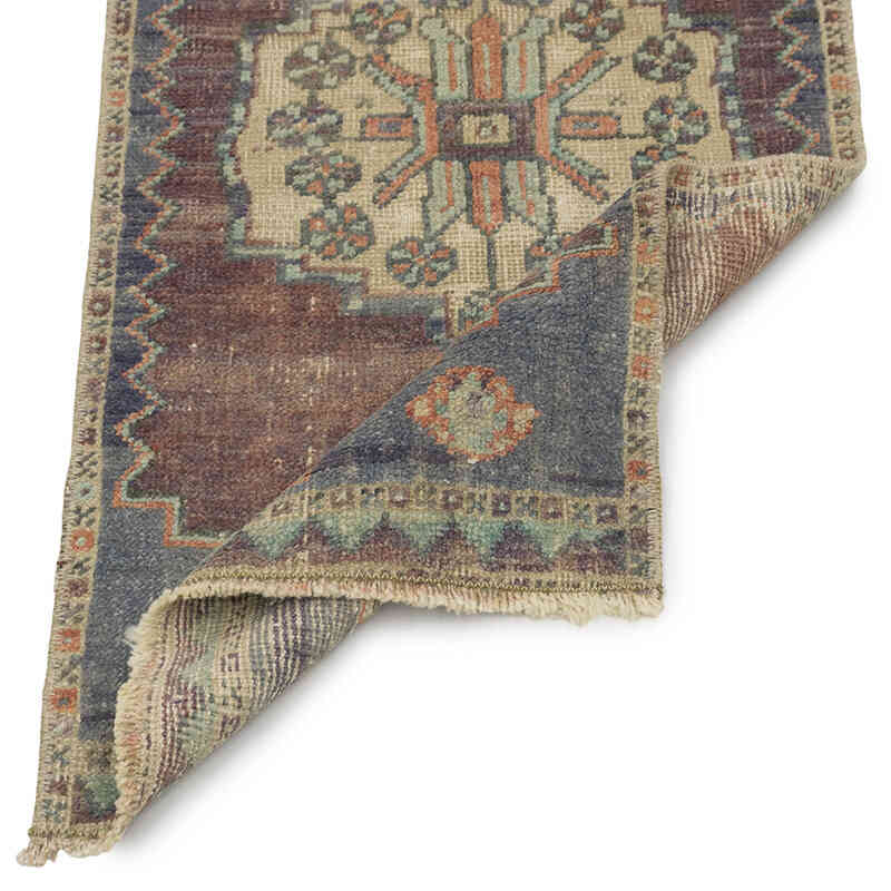 El Dokuma Vintage Halı - 48 cm x 92 cm - K0083493