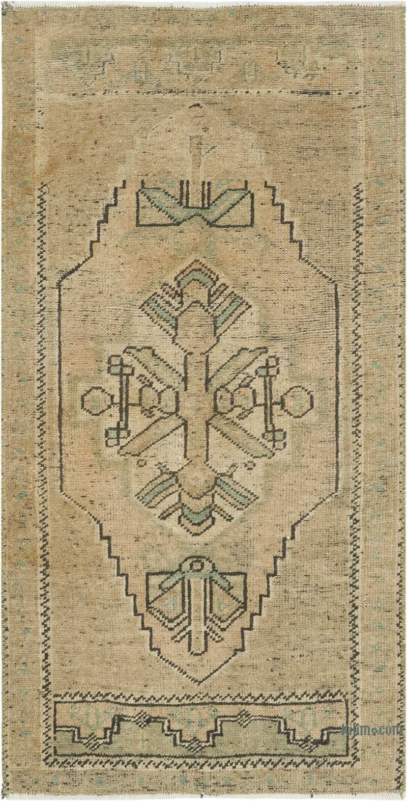 Alfombra Vintage Turca Anudada a Mano - 49 cm x 98 cm - K0083495