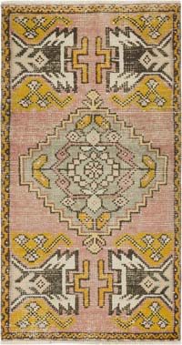 El Dokuma Vintage Halı - 55 cm x 102 cm