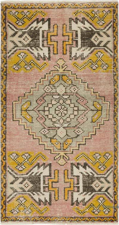 Alfombra Vintage Turca Anudada a Mano - 55 cm x 102 cm