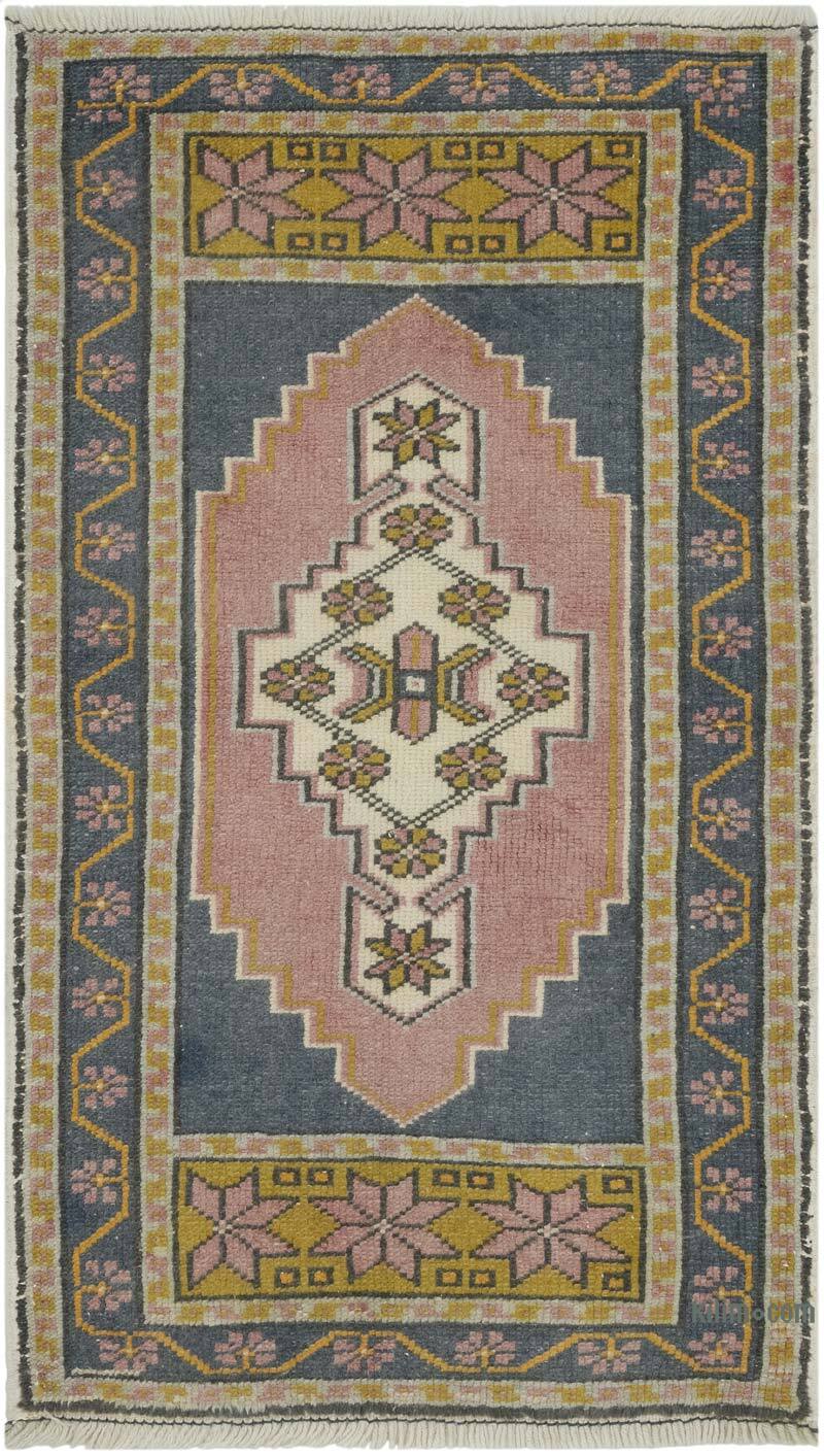 Alfombra Vintage Turca Anudada a Mano - 57 cm x 97 cm - K0083508