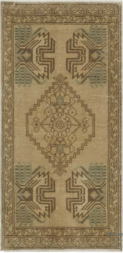 Alfombra Vintage Turca Anudada a Mano - 52 cm x 104 cm
