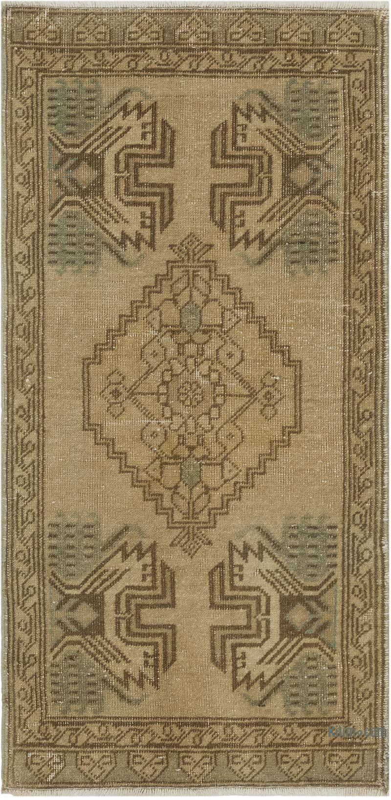 Alfombra Vintage Turca Anudada a Mano - 52 cm x 104 cm - K0083512