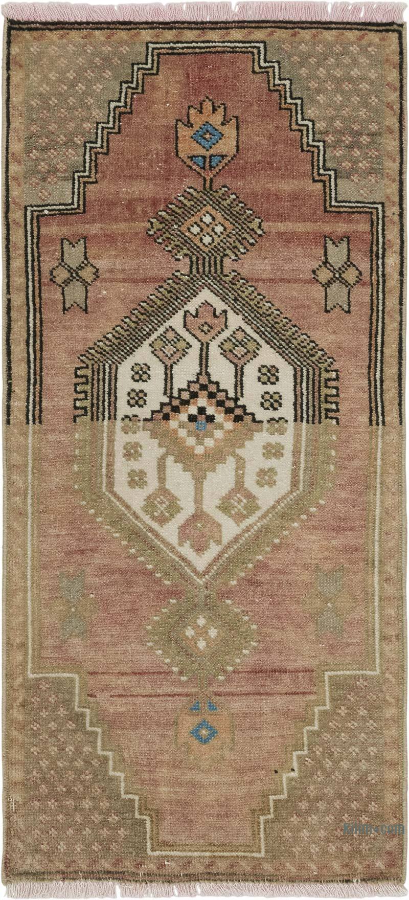 Alfombra Vintage Turca Anudada a Mano - 45 cm x 98 cm - K0083514