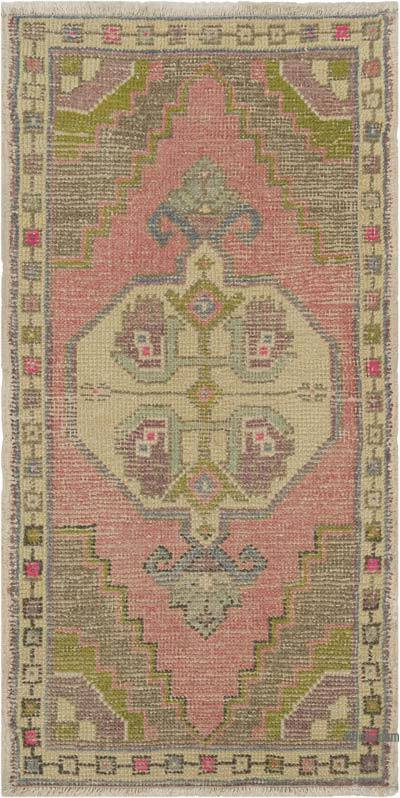 Alfombra Vintage Turca Anudada a Mano - 54 cm x 106 cm