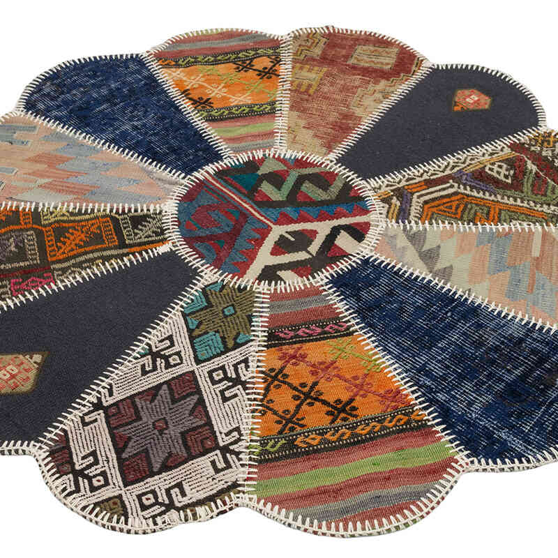 Patchwork Kilim Rug - 3' 10" x 3' 10" (46" x 46") - K0083516