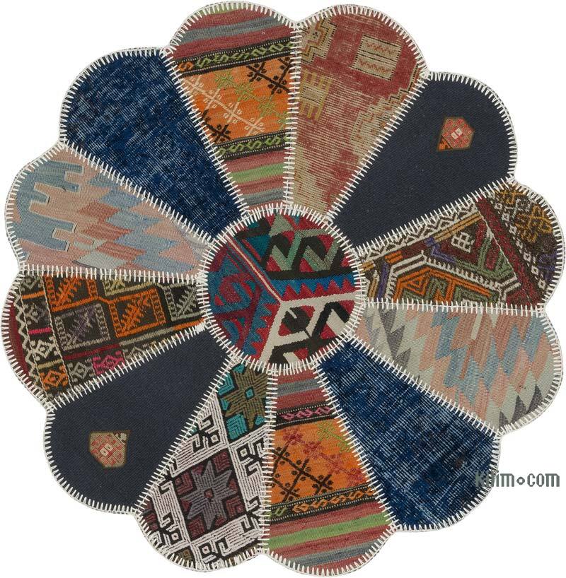 Patchwork Kilim Rug - 3' 10" x 3' 10" (46" x 46") - K0083516
