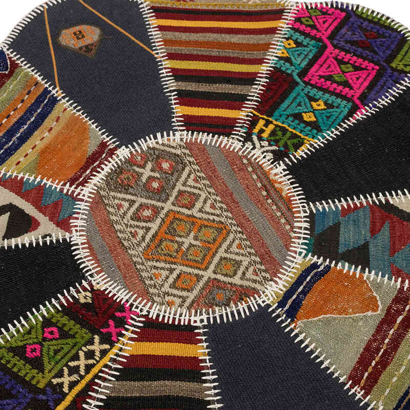 Alfombra Kilim de Retazos - 118 cm x 118 cm - K0083517