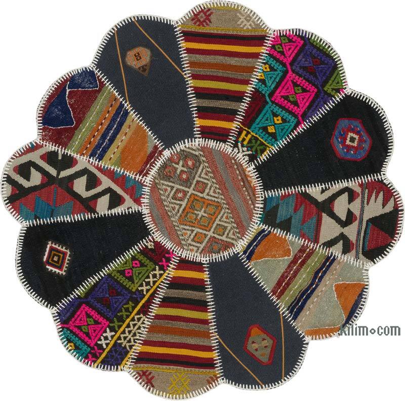 Alfombra Kilim de Retazos - 118 cm x 118 cm - K0083517