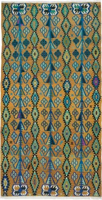 Vintage Denizli Kilim Rug - 5' 7" x 10' 10" (67" x 130")