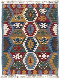New Handwoven Turkish Kilim Rug - 5' 1" x 6' 4" (61" x 76")