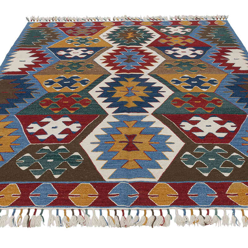 Nueva Alfombra Turca Kilim - 156 cm x 193 cm - K0083528