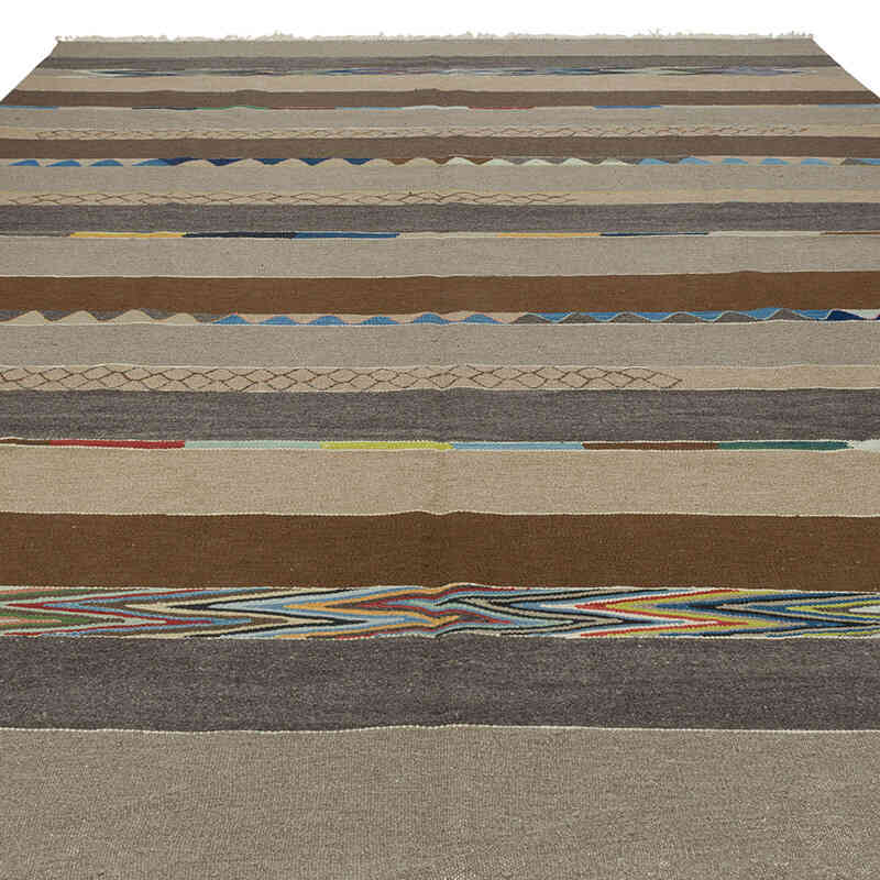 New Handwoven Turkish Kilim Rug - 8' 8" x 11' 11" (104" x 143") - K0083537