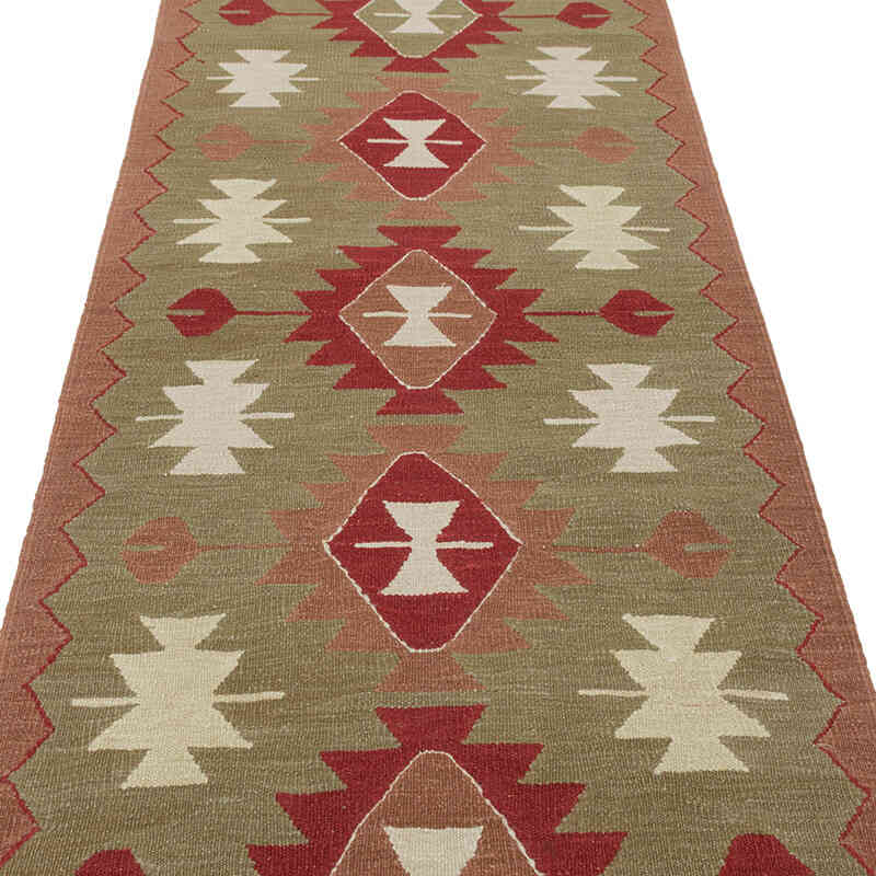 New Handwoven Turkish Kilim Runner - 2' 11" x 11' 5" (35" x 137") - K0083544