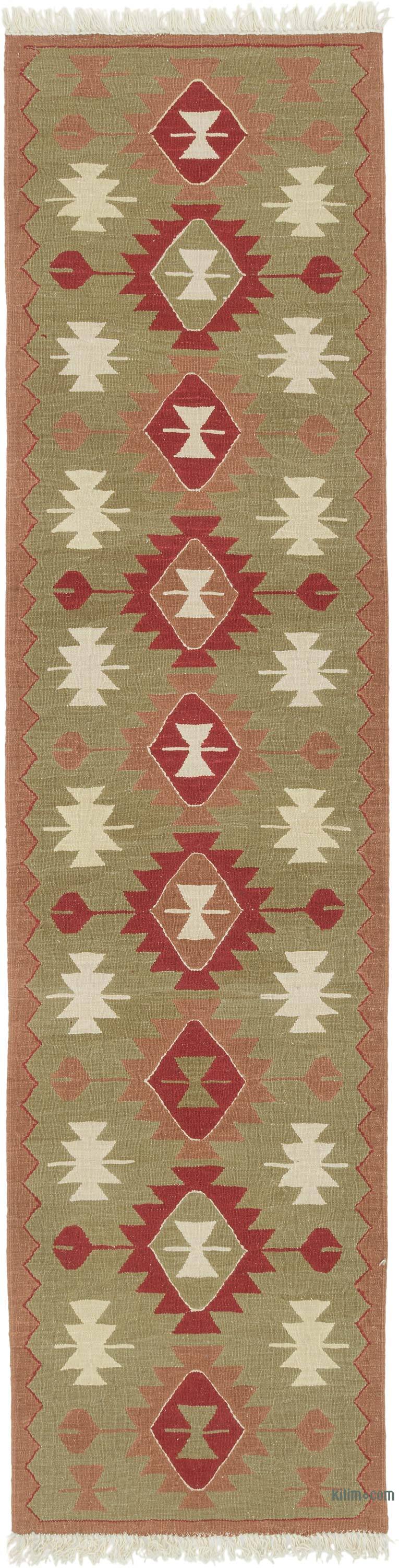New Handwoven Turkish Kilim Runner - 2' 11" x 11' 5" (35" x 137") - K0083544