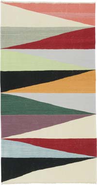 New Handwoven Turkish Kilim Rug - 4' 2" x 7' 9" (50" x 93")