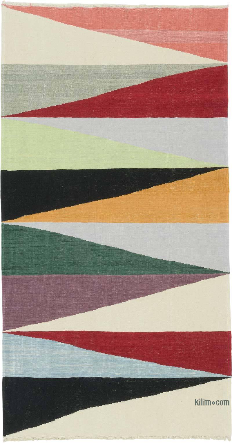 New Handwoven Turkish Kilim Rug - 4' 2" x 7' 9" (50" x 93") - K0083548
