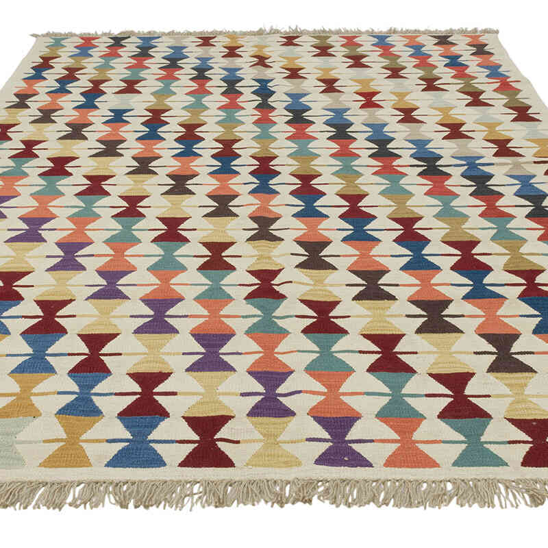 New Handwoven Turkish Kilim Rug - 5' 11" x 8' 8" (71" x 104") - K0083549