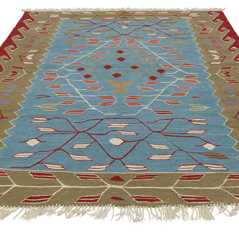 New Handwoven Turkish Kilim Rug - 5' 4" x 6' 10" (64" x 82") - K0083554