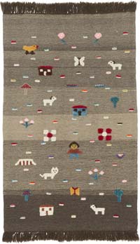 New Handwoven Turkish Kilim Rug - 3' 1" x 5' 1" (37" x 61")
