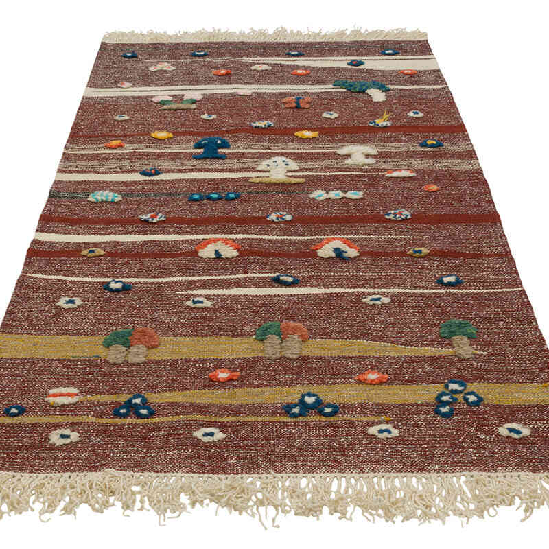 New Handwoven Turkish Kilim Rug - 3' 1" x 5' 4" (37" x 64") - K0083564