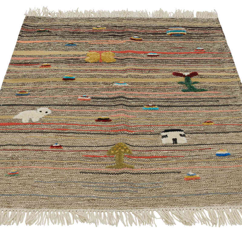 New Handwoven Turkish Kilim Rug - 3' 4" x 4' 2" (40" x 50") - K0083565