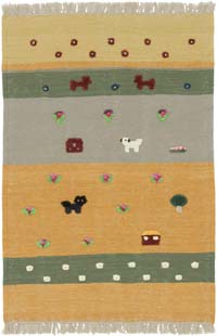 New Handwoven Turkish Kilim Rug - 3'  x 4' 5" (36" x 53")
