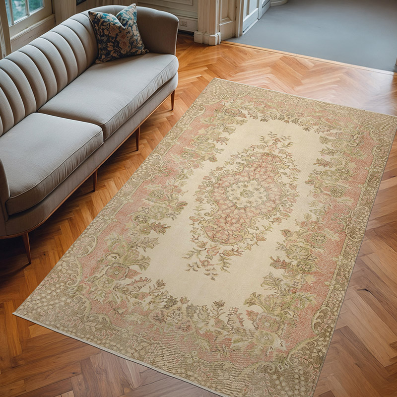 Alfombra Vintage Turca Anudada a Mano - 170 cm x 283 cm - K0083573