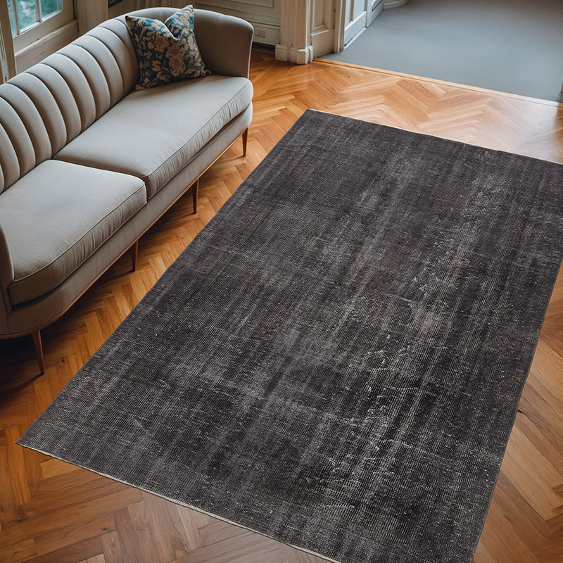 Over-dyed Vintage Hand-Knotted Turkish Rug - 5' 10" x 9'  (70" x 108") - K0083576