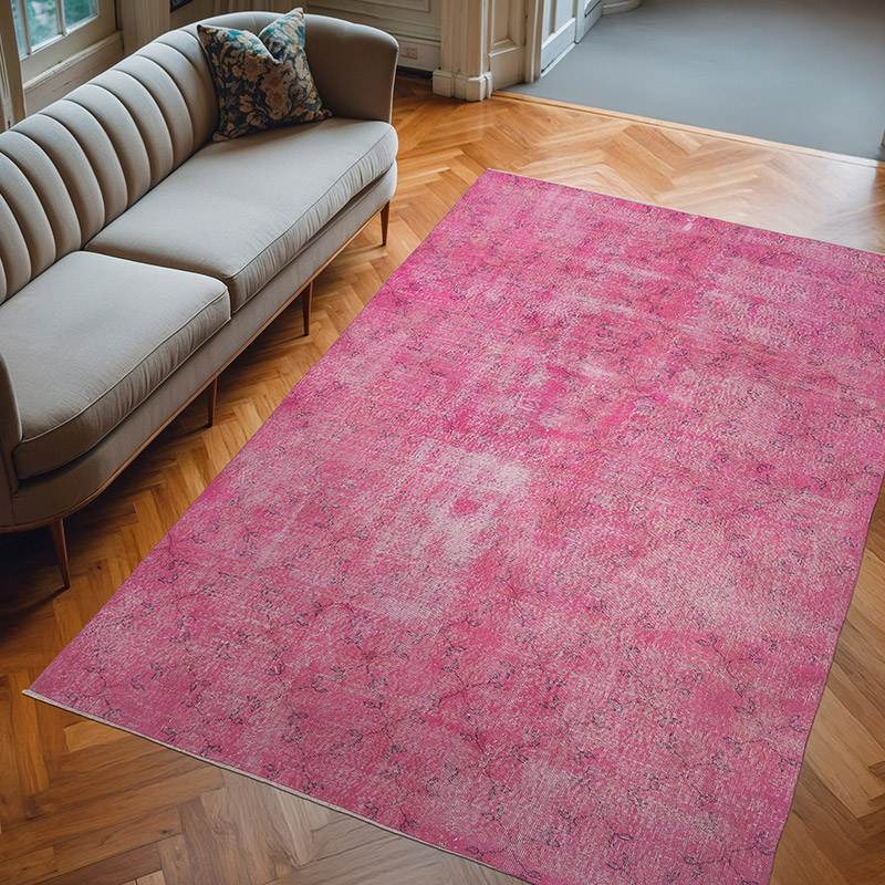 Over-dyed Vintage Hand-Knotted Turkish Rug - 6' 7" x 9' 11" (79" x 119") - K0083579