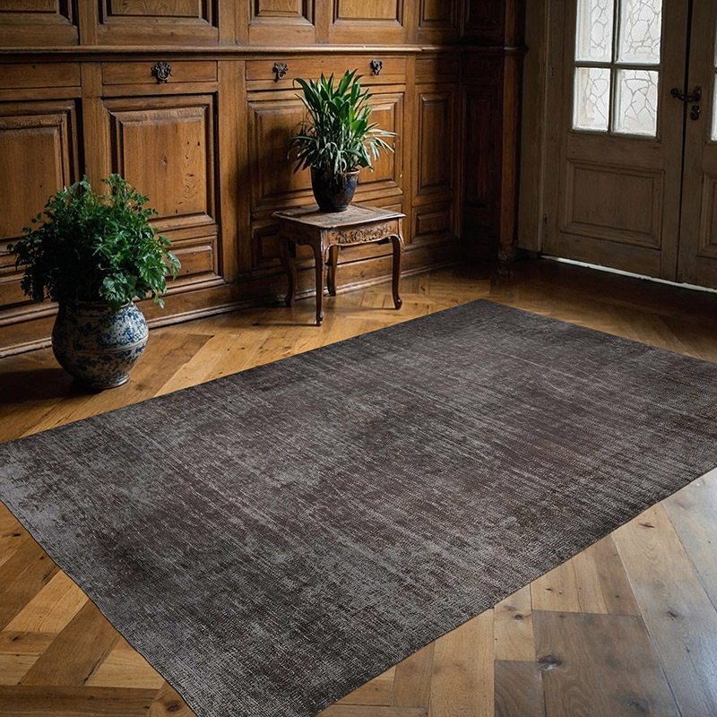Over-dyed Vintage Hand-Knotted Turkish Rug - 5' 6" x 8' 6" (66" x 102") - K0083580