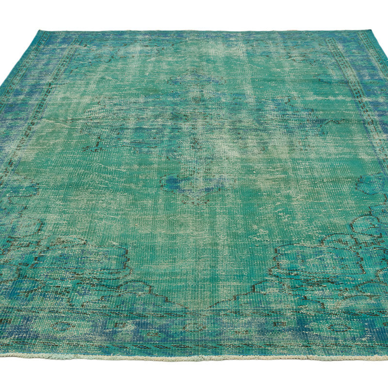 Over-dyed Vintage Hand-Knotted Turkish Rug - 6' 1" x 9' 1" (73" x 109") - K0083591
