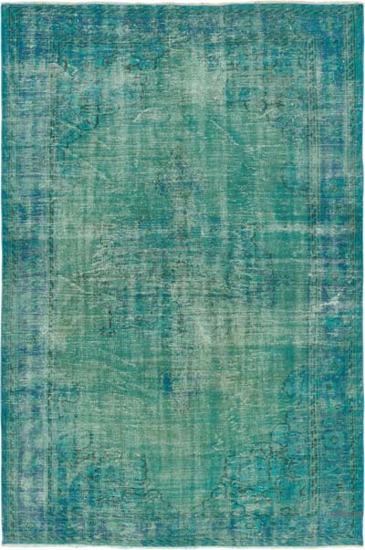 Over-dyed Vintage Hand-Knotted Turkish Rug - 6' 1" x 9' 1" (73" x 109")