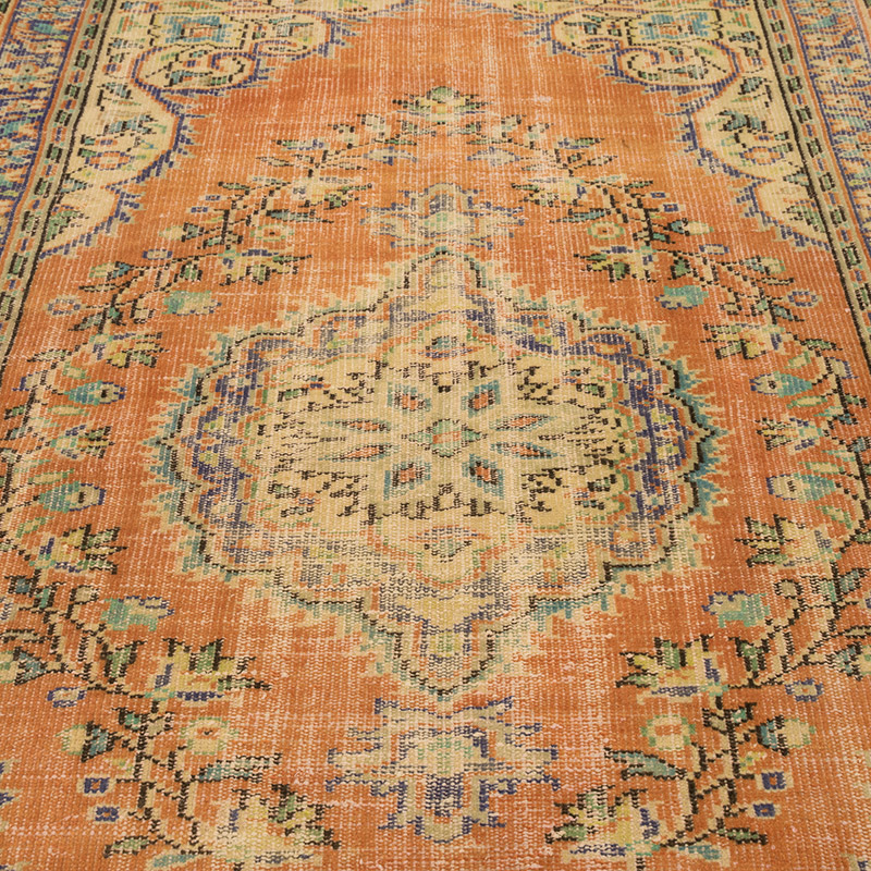 Alfombra Vintage Turca Anudada a Mano - 158 cm x 224 cm - K0083595