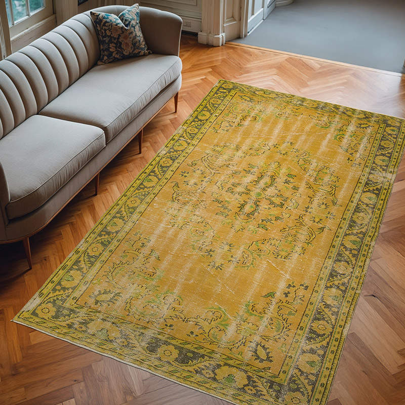 Alfombra Turca Vintage Sobre-teñida - 183 cm x 296 cm - K0083598