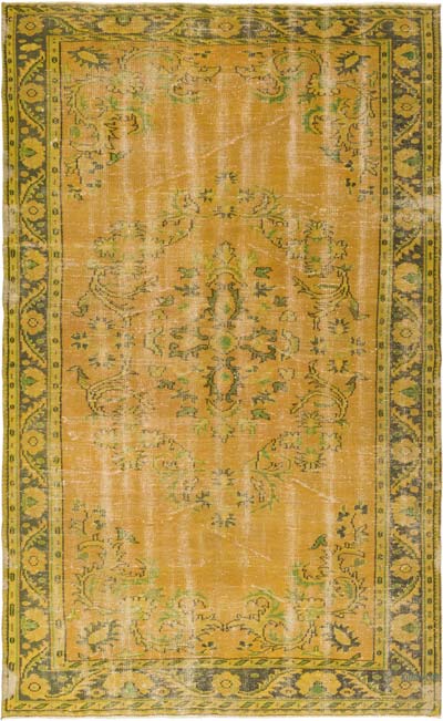 Alfombra Turca Vintage Sobre-teñida - 183 cm x 296 cm