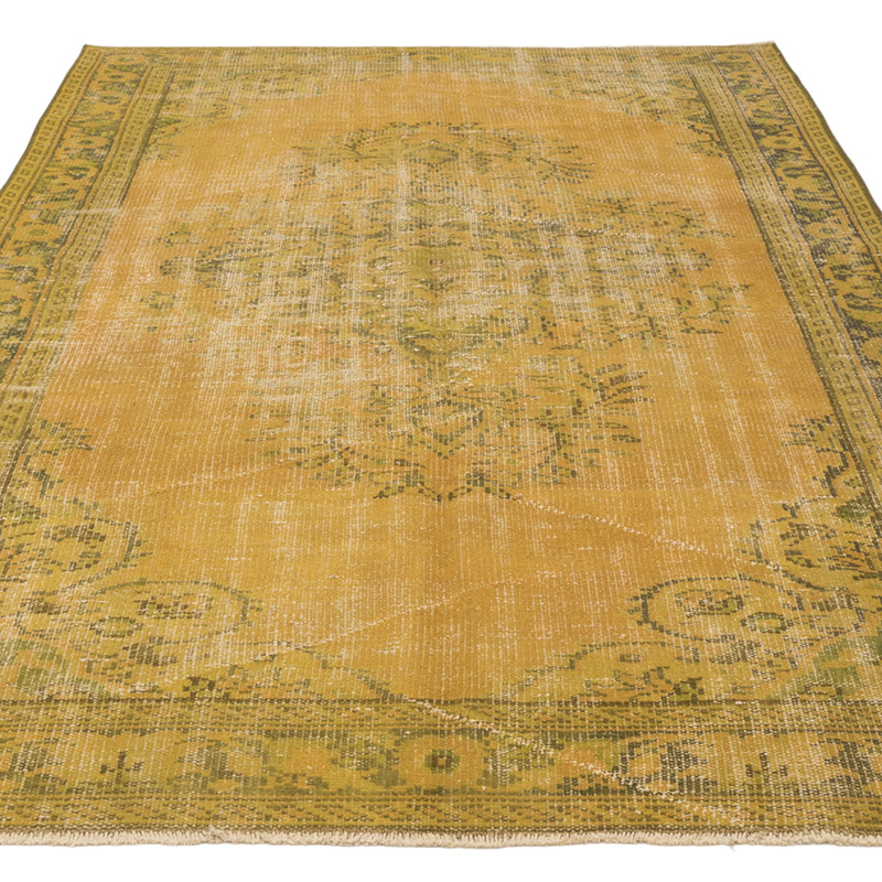 Over-dyed Vintage Hand-Knotted Turkish Rug - 5' 5" x 8' 6" (65" x 102") - K0083599