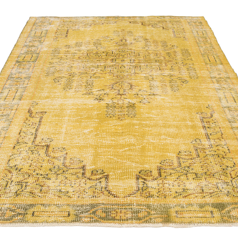 Over-dyed Vintage Hand-Knotted Turkish Rug - 5' 3" x 7' 9" (63" x 93") - K0083604