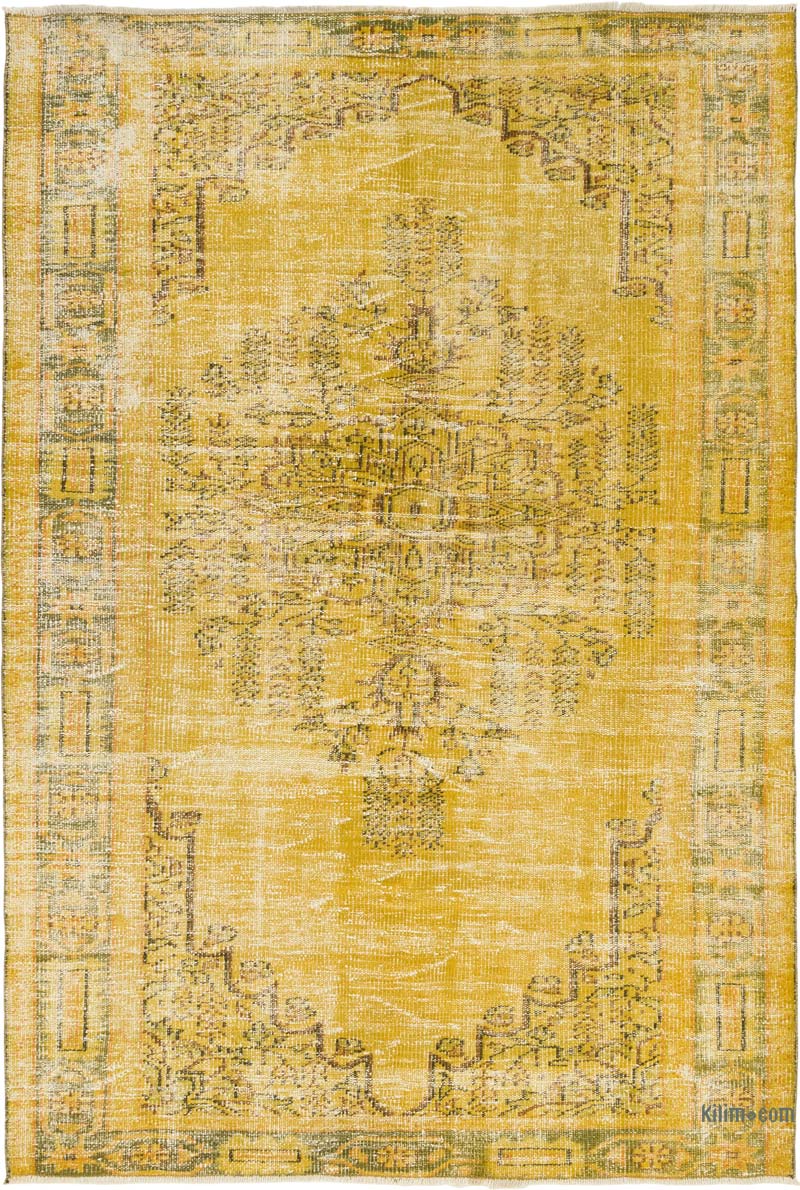 Over-dyed Vintage Hand-Knotted Turkish Rug - 5' 3" x 7' 9" (63" x 93") - K0083604