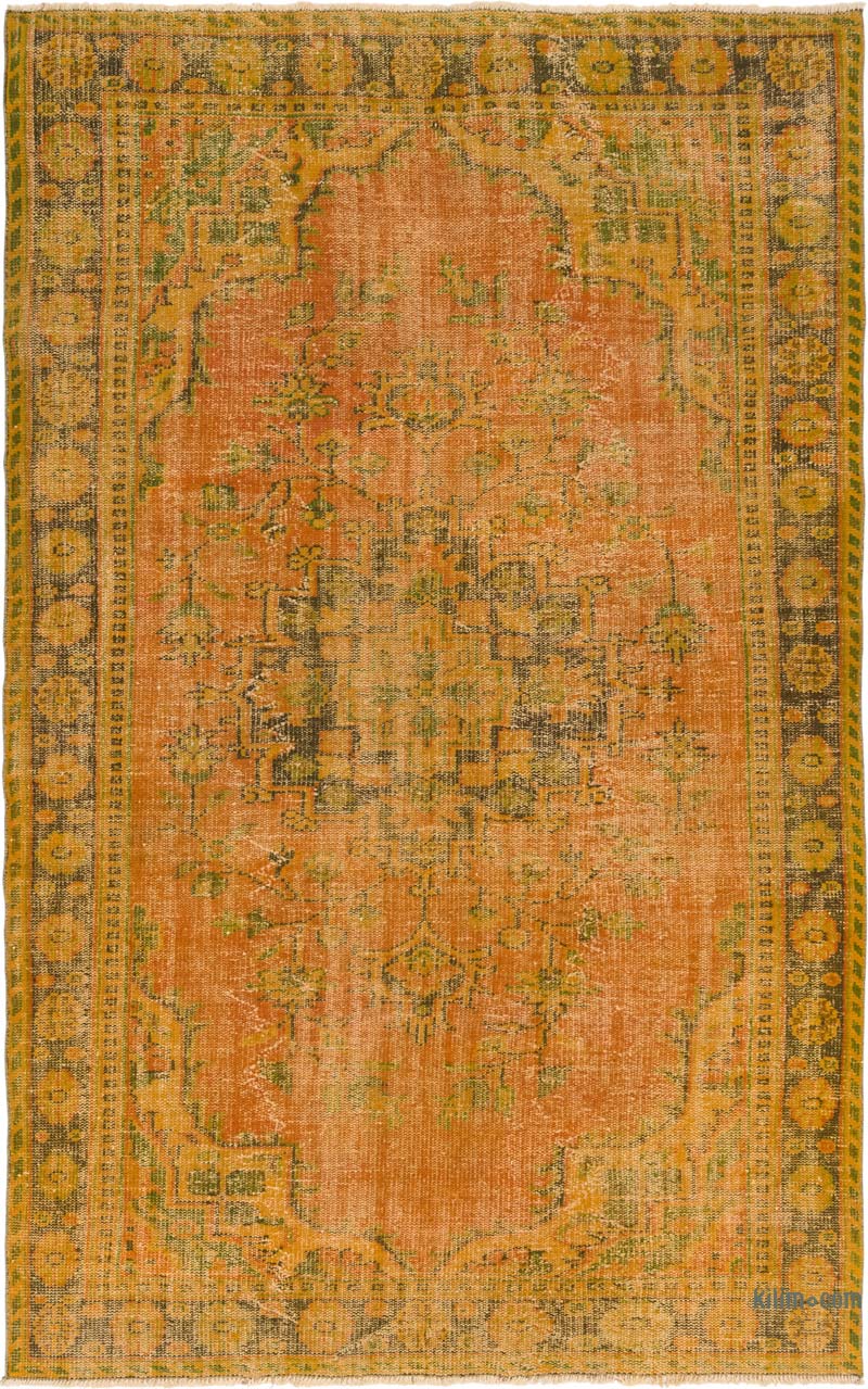 Over-dyed Vintage Hand-Knotted Turkish Rug - 6' 2" x 9' 11" (74" x 119") - K0083605