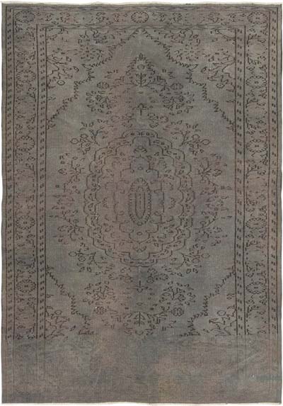 Over-dyed Vintage Hand-Knotted Turkish Rug - 6' 5" x 8' 10" (77" x 106")